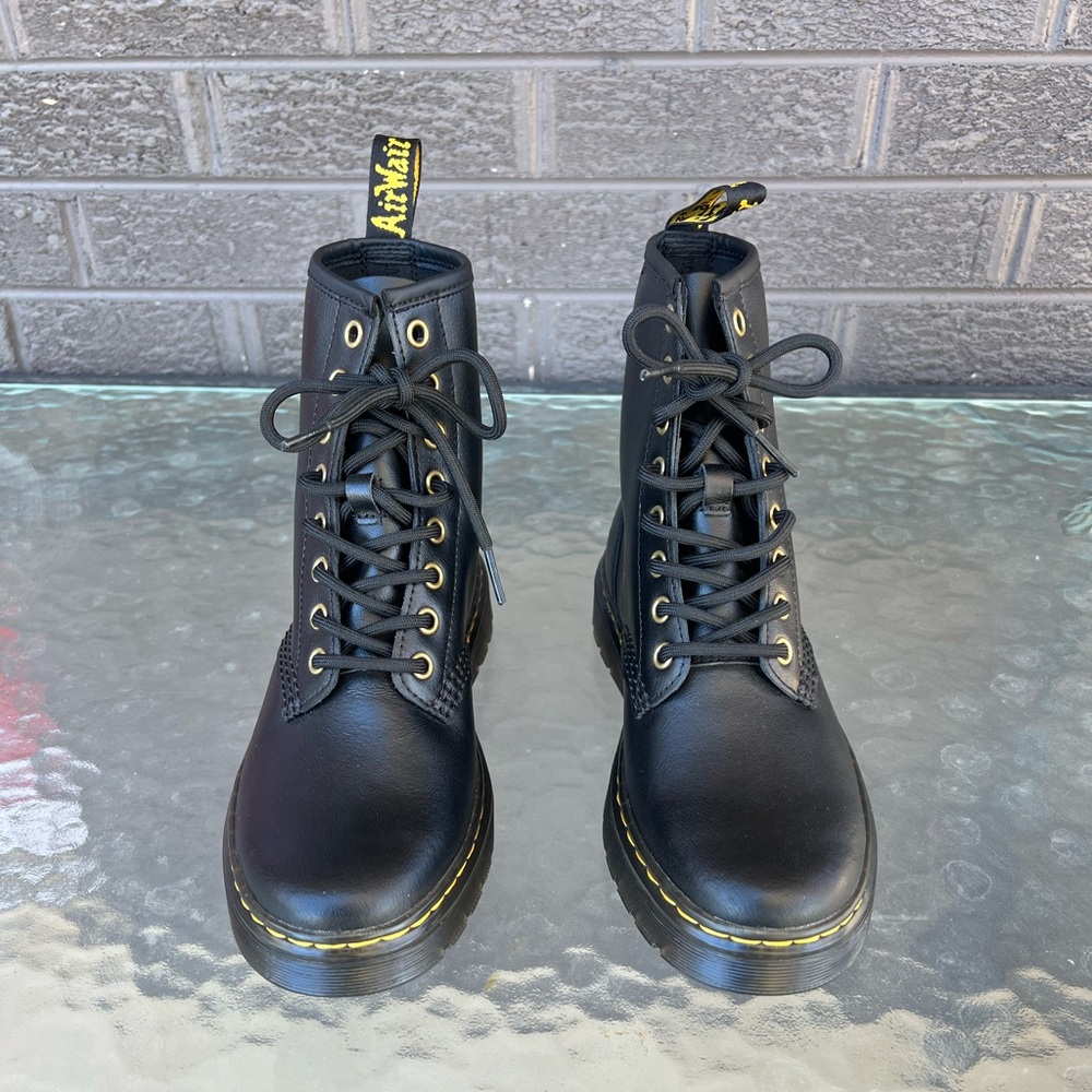 Dr. Martens Black Boots with Yellow Stitching NWOT